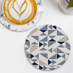 Geometric Triangle Modern Mosaic Uv Print Round Tile Coaster by Hannah976