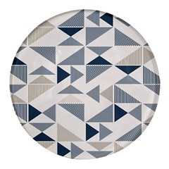 Geometric Triangle Modern Mosaic Round Glass Fridge Magnet (4 Pack) by Hannah976