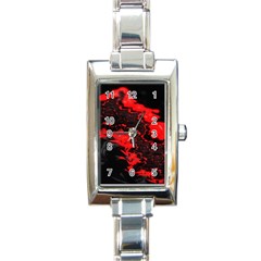 Red Black Fractal Mandelbrot Art Wallpaper Rectangle Italian Charm Watch by Hannah976