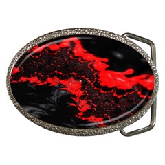 Red Black Fractal Mandelbrot Art Wallpaper Belt Buckles by Hannah976