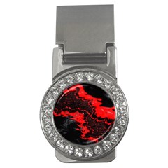 Red Black Fractal Mandelbrot Art Wallpaper Money Clips (cz)  by Hannah976