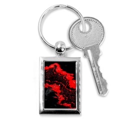 Red Black Fractal Mandelbrot Art Wallpaper Key Chain (rectangle) by Hannah976