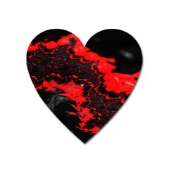 Red Black Fractal Mandelbrot Art Wallpaper Heart Magnet by Hannah976