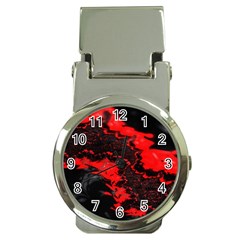 Red Black Fractal Mandelbrot Art Wallpaper Money Clip Watches by Hannah976