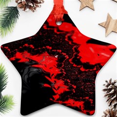 Red Black Fractal Mandelbrot Art Wallpaper Star Ornament (two Sides) by Hannah976