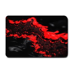 Red Black Fractal Mandelbrot Art Wallpaper Small Doormat by Hannah976