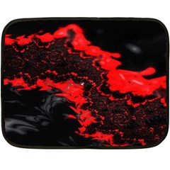 Red Black Fractal Mandelbrot Art Wallpaper Fleece Blanket (mini) by Hannah976