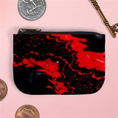 Red Black Fractal Mandelbrot Art Wallpaper Mini Coin Purse by Hannah976