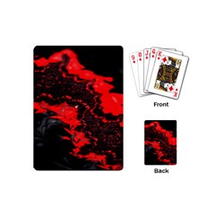 Red Black Fractal Mandelbrot Art Wallpaper Playing Cards Single Design (mini) by Hannah976