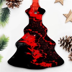 Red Black Fractal Mandelbrot Art Wallpaper Christmas Tree Ornament (two Sides) by Hannah976