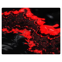 Red Black Fractal Mandelbrot Art Wallpaper Two Sides Premium Plush Fleece Blanket (medium) by Hannah976