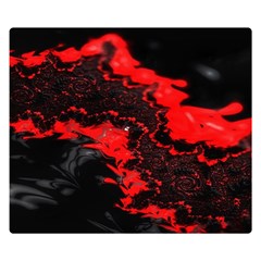 Red Black Fractal Mandelbrot Art Wallpaper Premium Plush Fleece Blanket (small) by Hannah976