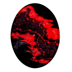 Red Black Fractal Mandelbrot Art Wallpaper Oval Glass Fridge Magnet (4 Pack) by Hannah976