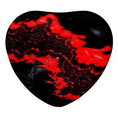 Red Black Fractal Mandelbrot Art Wallpaper Heart Glass Fridge Magnet (4 Pack) by Hannah976