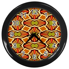 Geometry Shape Retro Trendy Symbol Wall Clock (black) by Hannah976