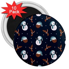 Santa Snowman 3  Magnets (10 Pack)  by ConteMonfrey