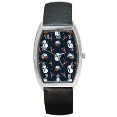 Santa Snowman Barrel Style Metal Watch by ConteMonfrey