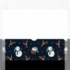 Santa Snowman Rectangular Jigsaw Puzzl by ConteMonfrey