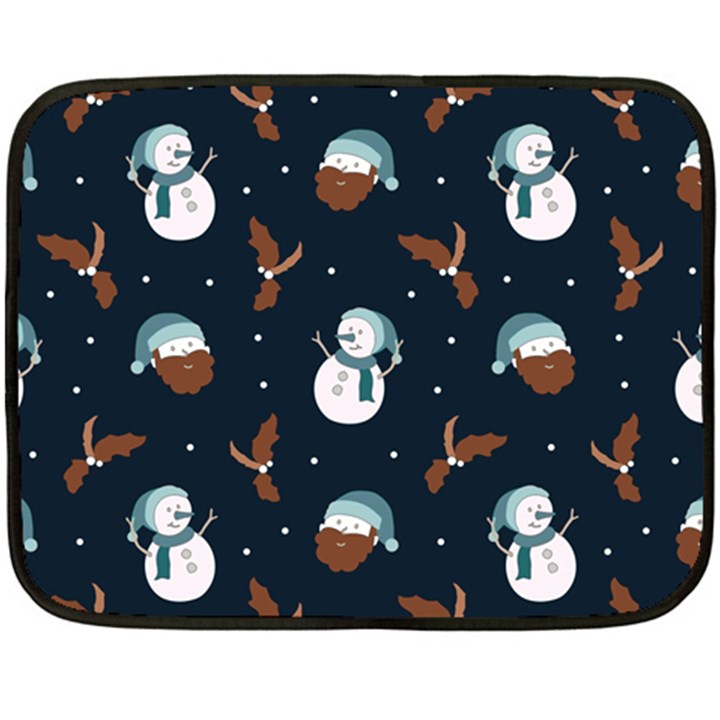 Santa Snowman Two Sides Fleece Blanket (Mini)