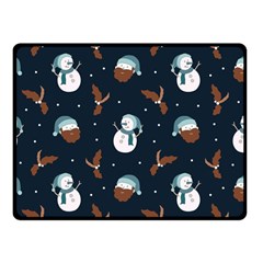 Santa Snowman Two Sides Fleece Blanket (small) by ConteMonfrey