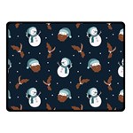 Santa Snowman Two Sides Fleece Blanket (Small) 45 x34  Blanket Front