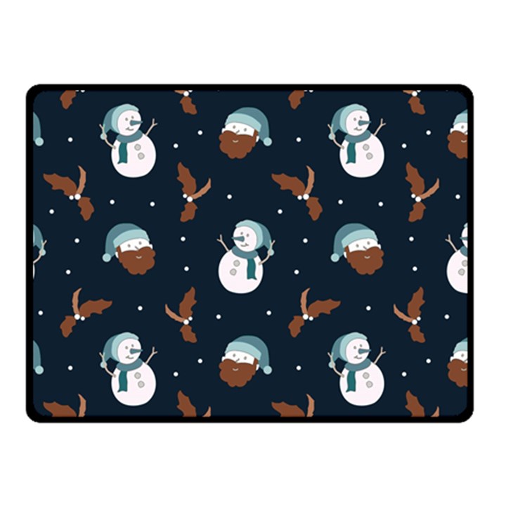 Santa Snowman Two Sides Fleece Blanket (Small)