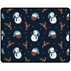 Santa Snowman Two Sides Fleece Blanket (medium) by ConteMonfrey