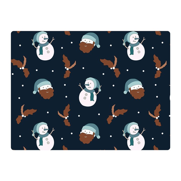 Santa Snowman Two Sides Premium Plush Fleece Blanket (Mini)