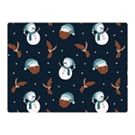 Santa Snowman Two Sides Premium Plush Fleece Blanket (Mini) 35 x27  Blanket Back