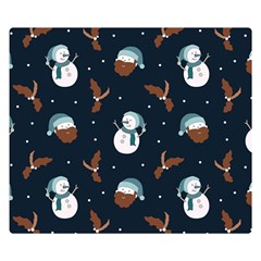 Santa Snowman Two Sides Premium Plush Fleece Blanket (small) by ConteMonfrey