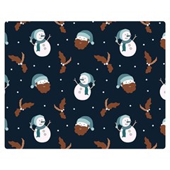 Santa Snowman Two Sides Premium Plush Fleece Blanket (medium) by ConteMonfrey