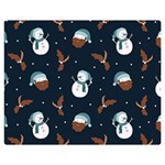 Santa Snowman Two Sides Premium Plush Fleece Blanket (Medium) 60 x50  Blanket Front