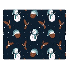 Santa Snowman Two Sides Premium Plush Fleece Blanket (large) by ConteMonfrey