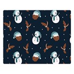 Santa Snowman Two Sides Premium Plush Fleece Blanket (Large) 80 x60  Blanket Front