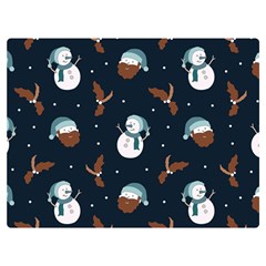 Santa Snowman Two Sides Premium Plush Fleece Blanket (extra Small) by ConteMonfrey