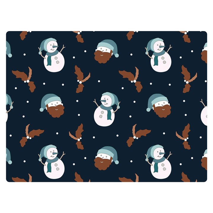 Santa Snowman Two Sides Premium Plush Fleece Blanket (Extra Small)