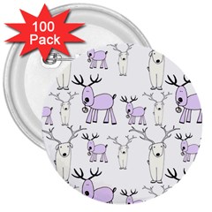 Cute Deers  3  Buttons (100 Pack)  by ConteMonfrey