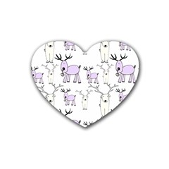 Cute Deers  Rubber Coaster (heart) by ConteMonfrey