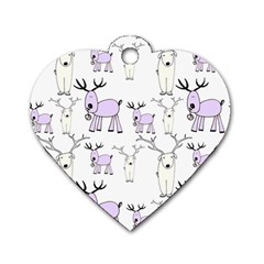 Cute Deers  Dog Tag Heart (one Side) by ConteMonfrey