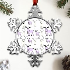 Cute Deers  Metal Small Snowflake Ornament by ConteMonfrey