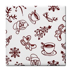 Red And White Christmas Breakfast  Tile Coaster by ConteMonfrey