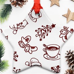 Red And White Christmas Breakfast  Ornament (Star)