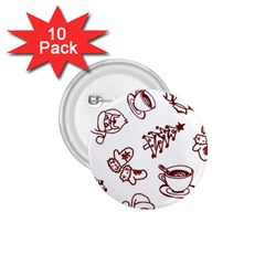 Red And White Christmas Breakfast  1.75  Buttons (10 pack)