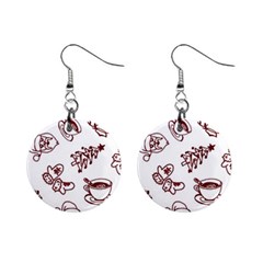 Red And White Christmas Breakfast  Mini Button Earrings