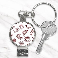 Red And White Christmas Breakfast  Nail Clippers Key Chain