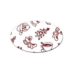 Red And White Christmas Breakfast  Sticker (Oval)