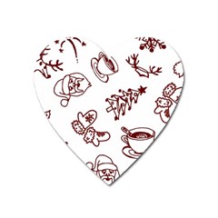 Red And White Christmas Breakfast  Heart Magnet