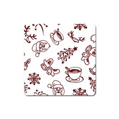 Red And White Christmas Breakfast  Square Magnet