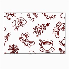 Red And White Christmas Breakfast  Postcard 4 x 6  (pkg Of 10) by ConteMonfrey