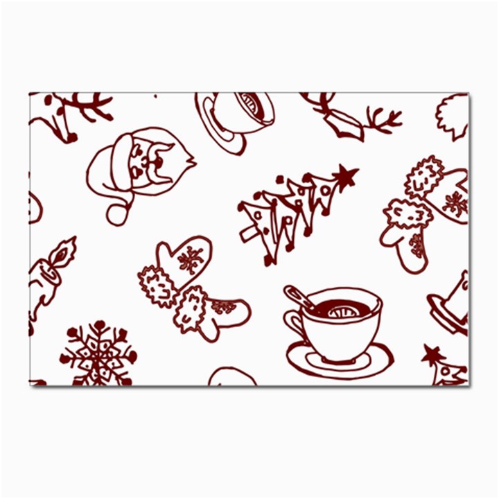 Red And White Christmas Breakfast  Postcards 5  x 7  (Pkg of 10)